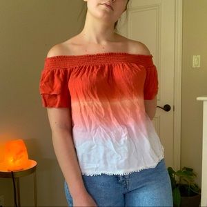 Off the shoulder ombré top